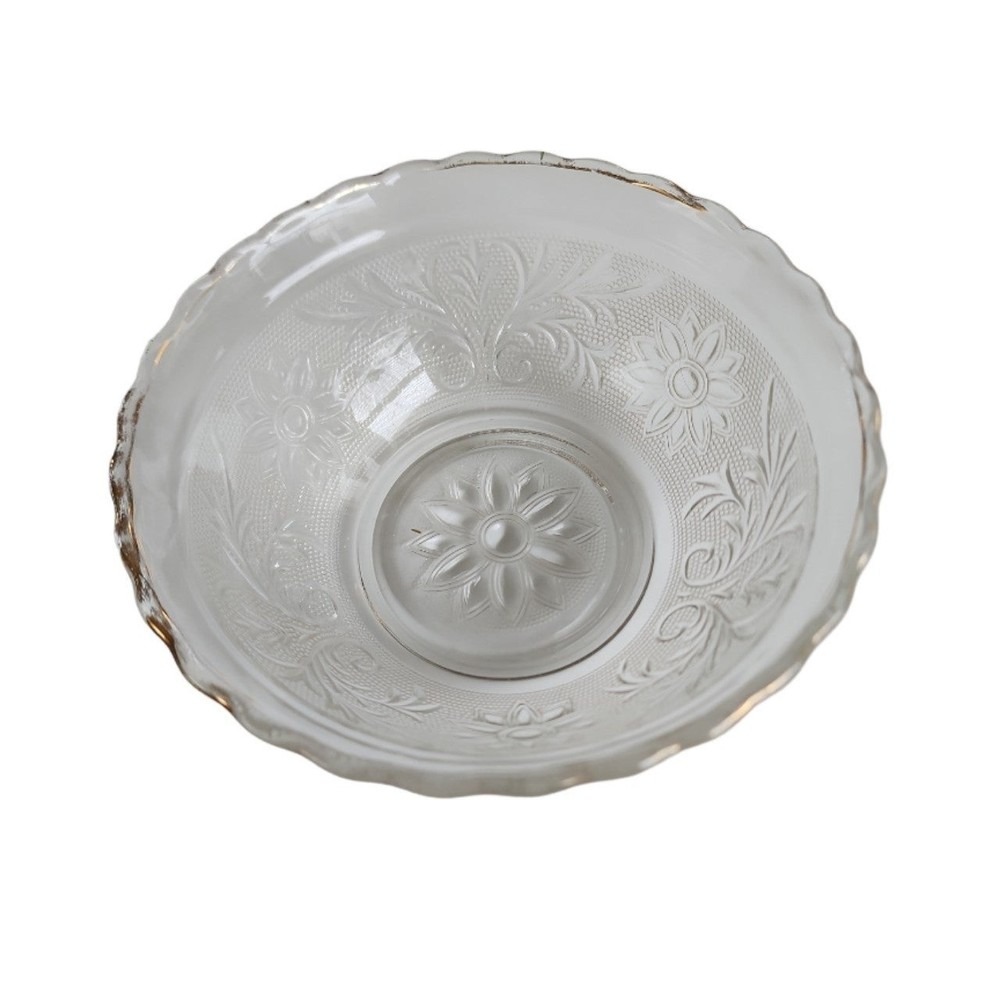 Vintage Indiana Glass Floral Bowl